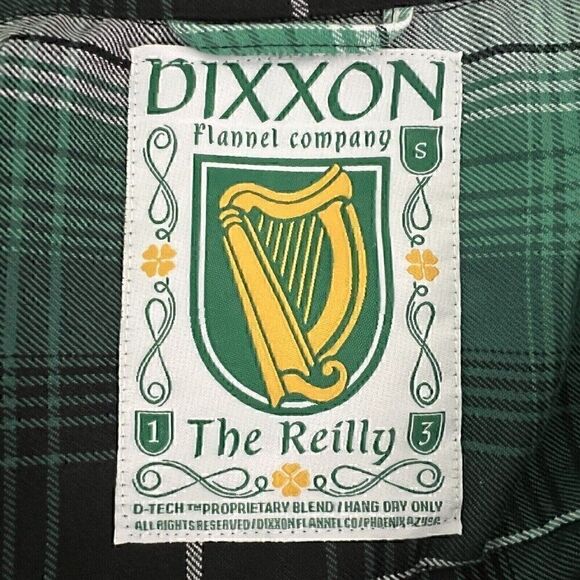 Dixxon Women's Reilly Flannel Shirt Size S Green Black Plaid Snap Front Luck - Picture 2 of 11